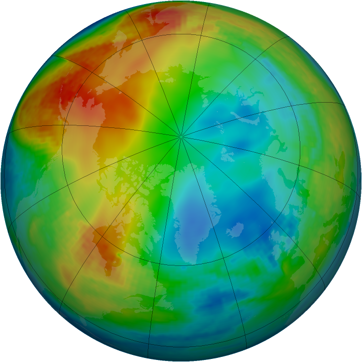 Arctic ozone map for 05 January 2003